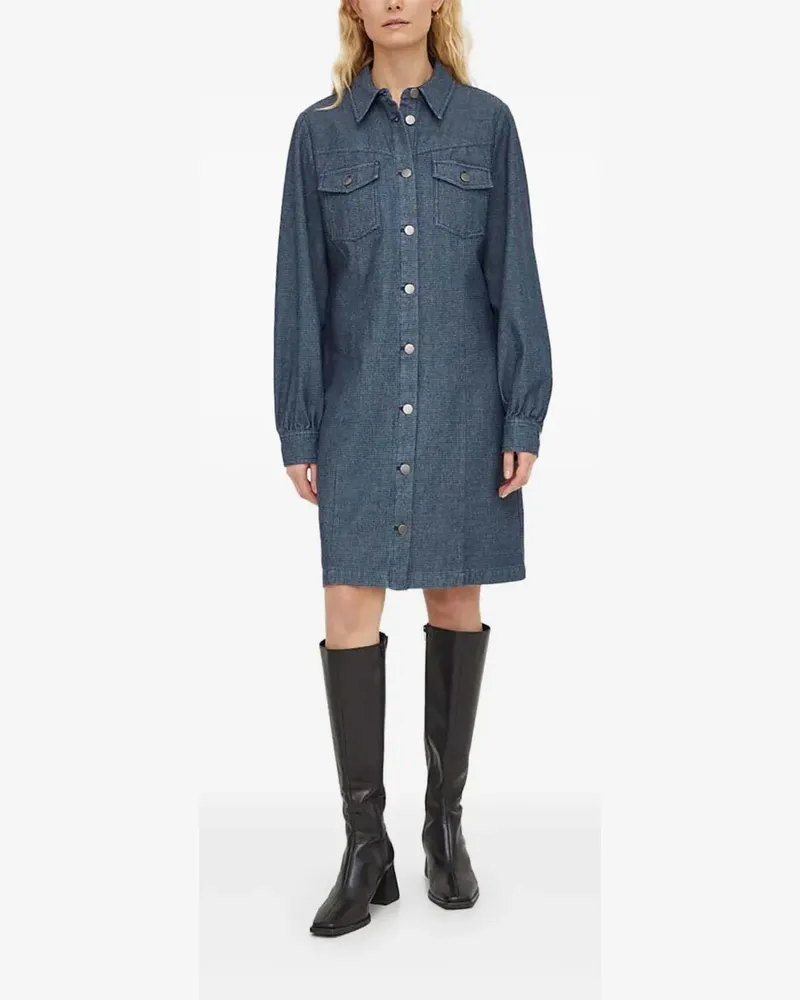BRUUNS BAZAAR Hemdkleid mit Kragen - Blau Blau