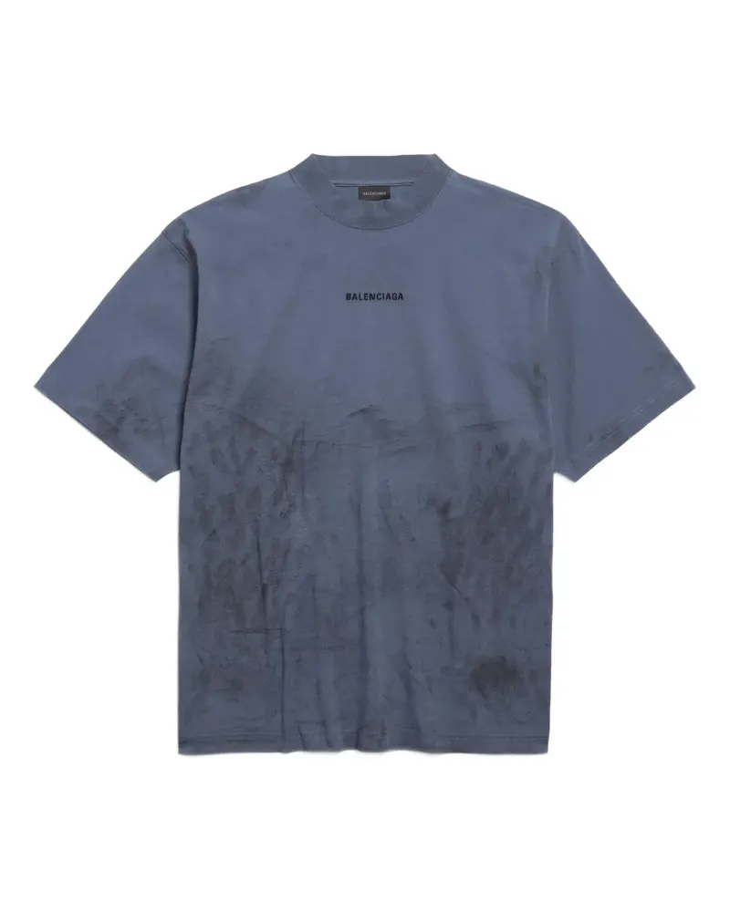 Balenciaga T-Shirt mit Stehkragen - Blau Blau