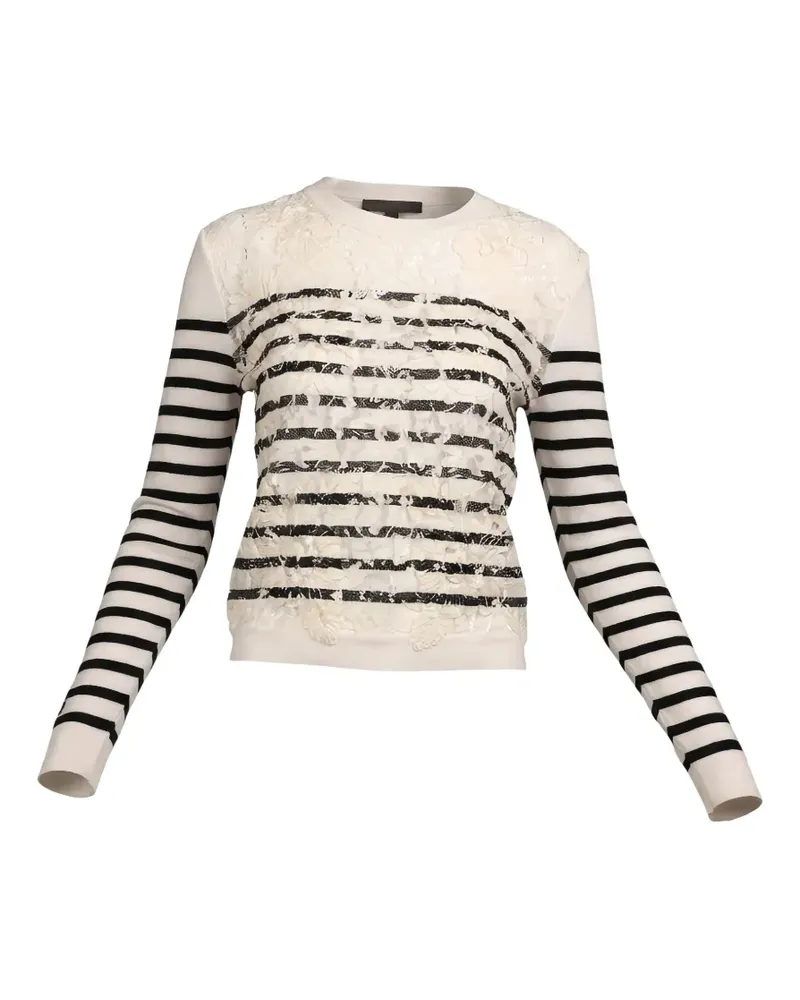 Valentino Garavani Gestreifter Pullover mit Spitze - Nude Nude