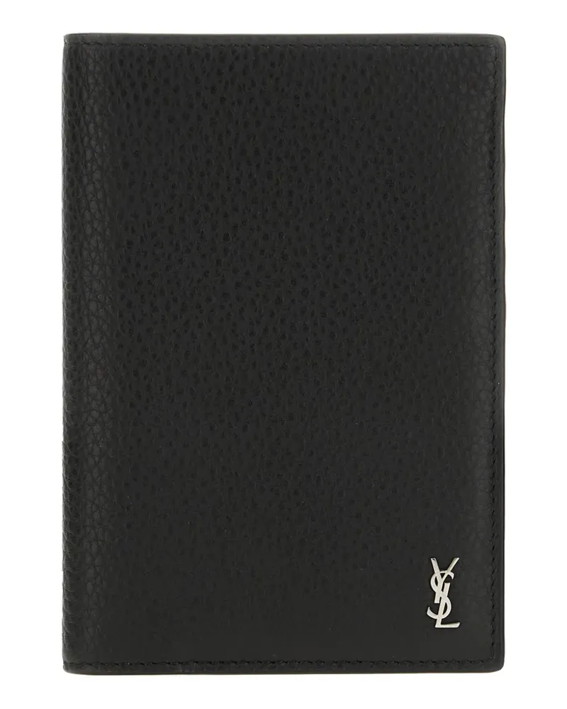 Saint Laurent Cassandre logo-detail leather wallet - Schwarz Schwarz