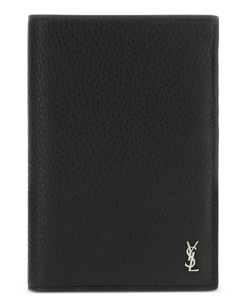 Saint Laurent Cassandre logo-detail leather wallet - Schwarz Schwarz