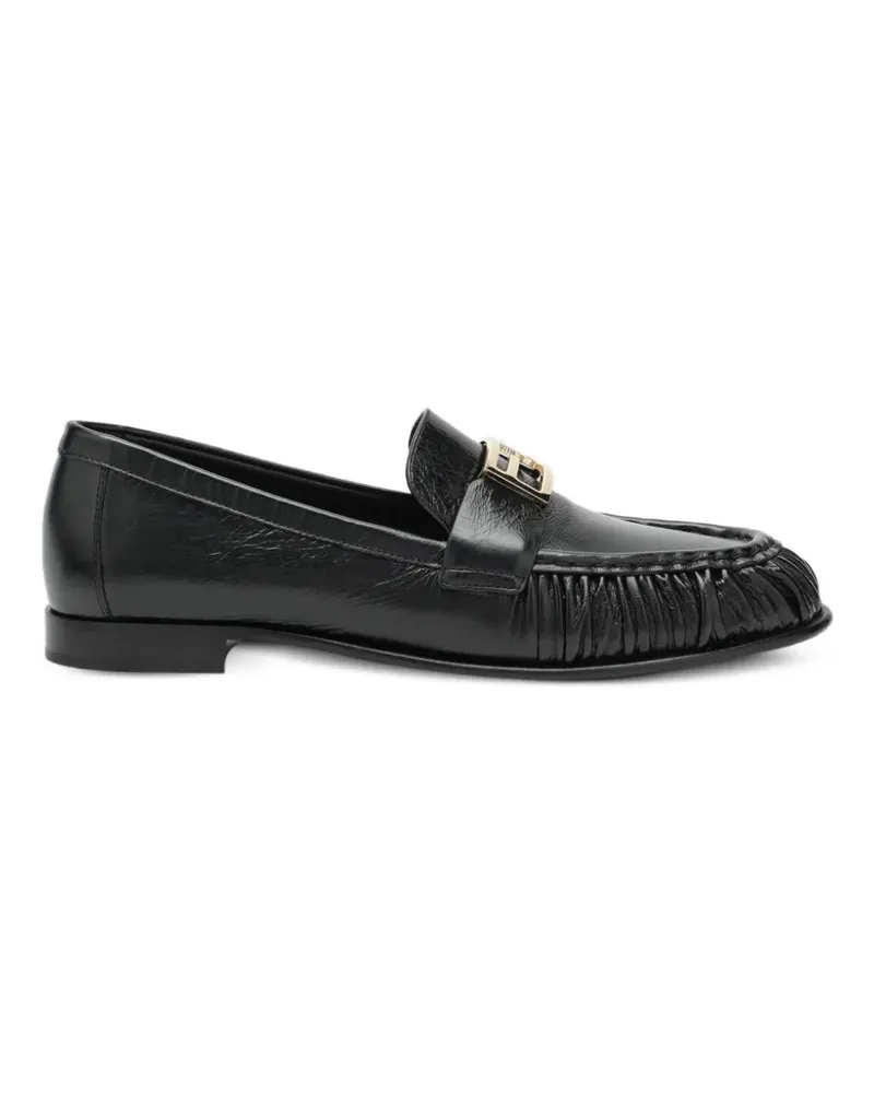 Fendi FF logo ruched loafers - Schwarz Schwarz