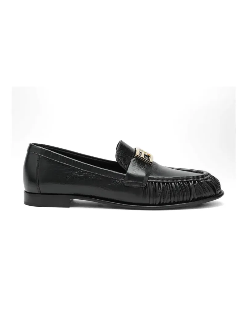 Fendi FF logo ruched loafers - Schwarz Schwarz