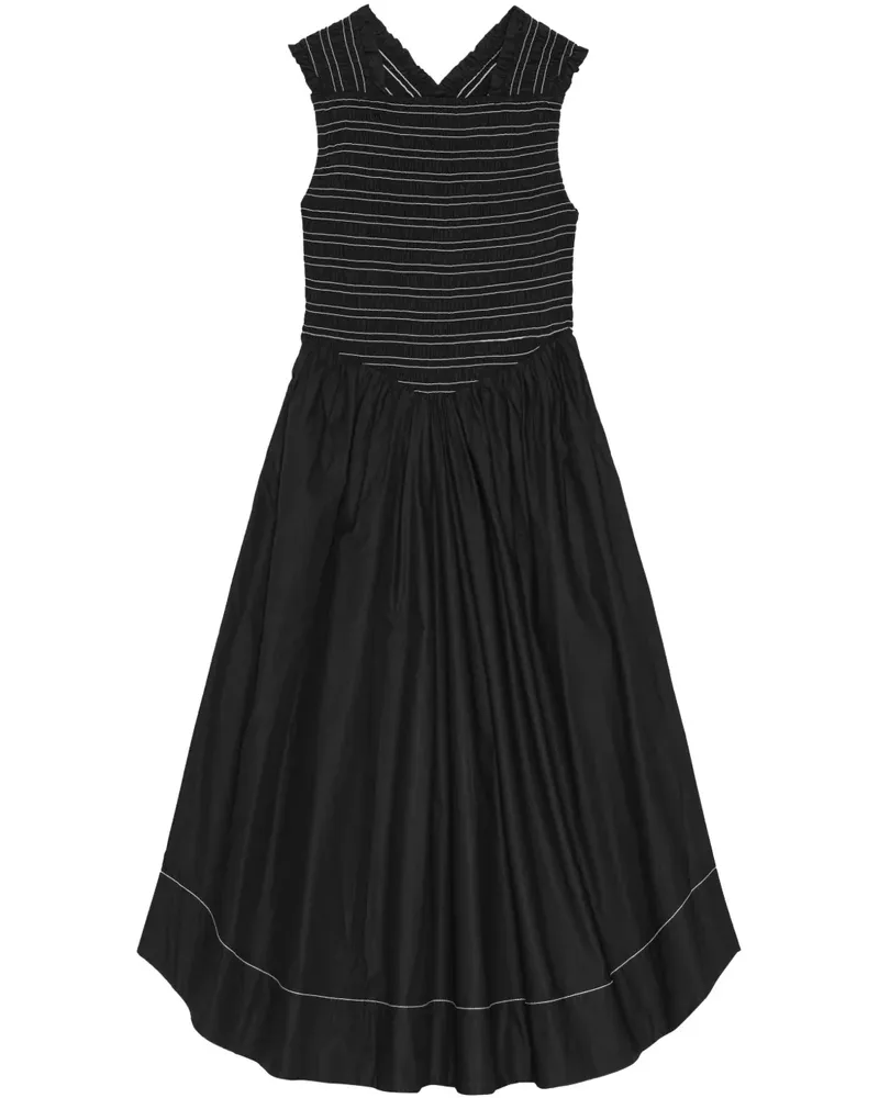 Ganni Gesmoktes Kleid - Schwarz Schwarz
