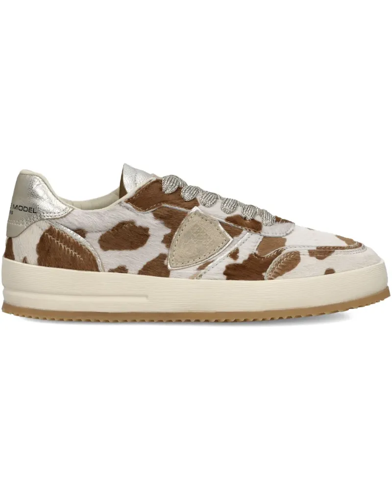 Philippe Model Sneakers mit Kuh-Print - Weiß Weiß