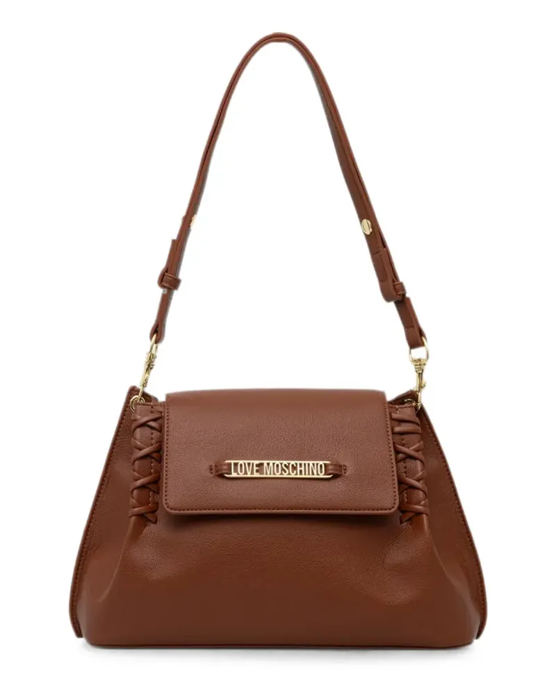 Moschino logo-lettering shoulder bag - Braun Braun