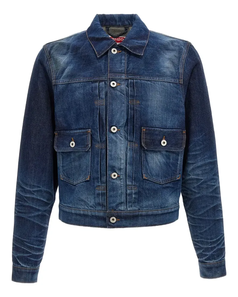 Kenzo Jeansjacke mit Stone-Wash-Effekt - Blau Blau