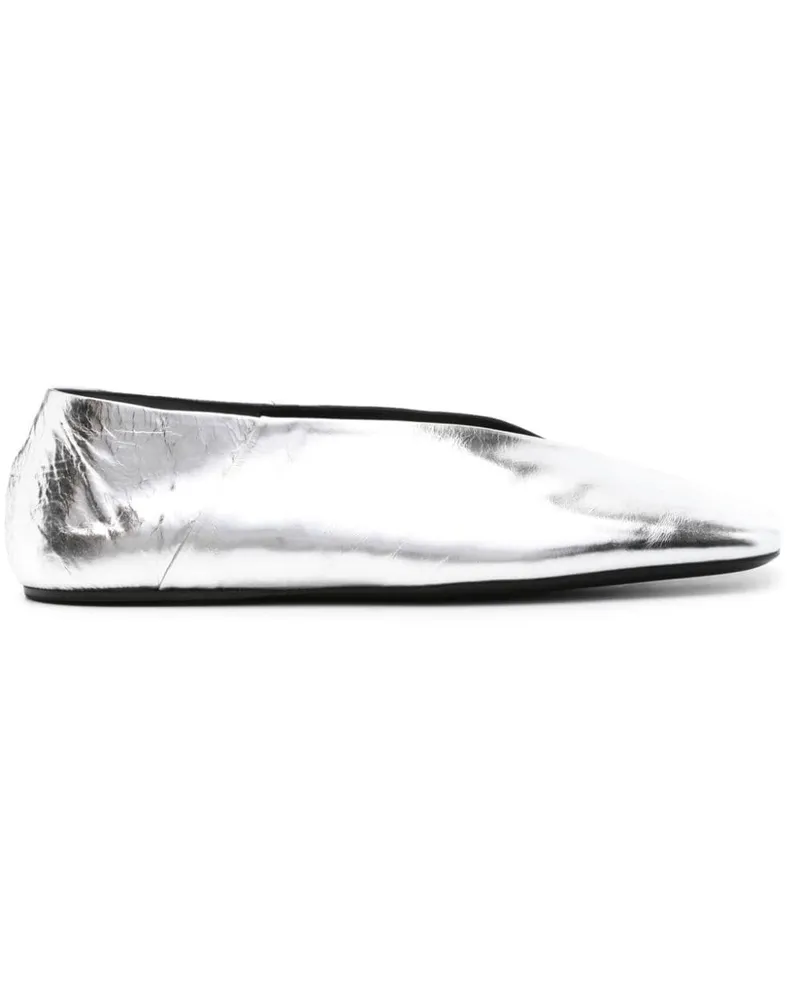 Jil Sander Ballerinas im Metallic-Look - Silber Silber