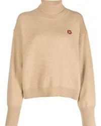 Kenzo Rollkragenpullover mit Logo-Patch Nude