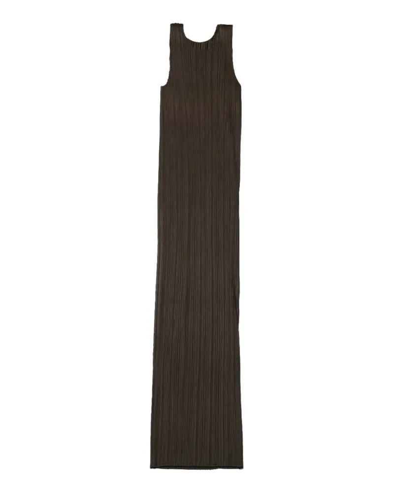 Issey Miyake pleated maxi dress - Braun Braun