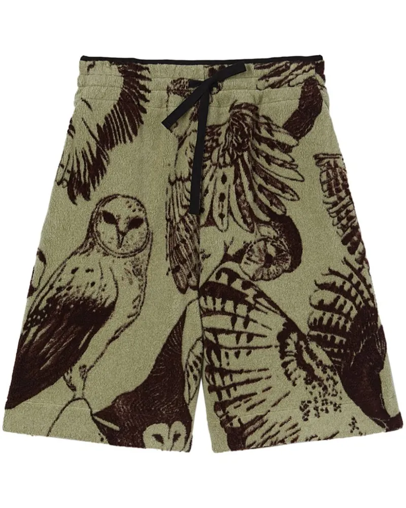Jil Sander Elastische Jacquard-Shorts - Grün Grün