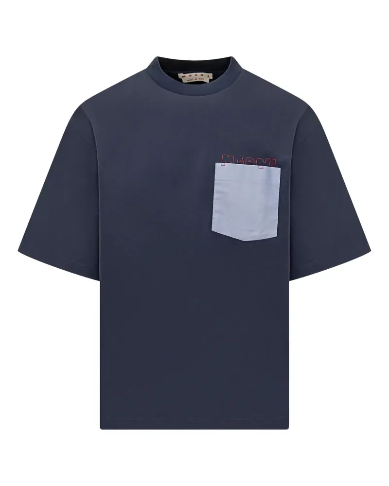 Marni T-Shirt mit Tasche - Blau Blau