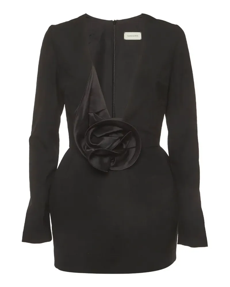 Magda Butrym floral-appliqué mini dress - Schwarz Schwarz