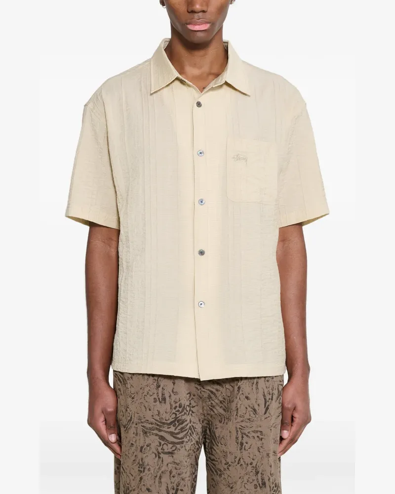 Stüssy pleated textured shirt - Nude Nude