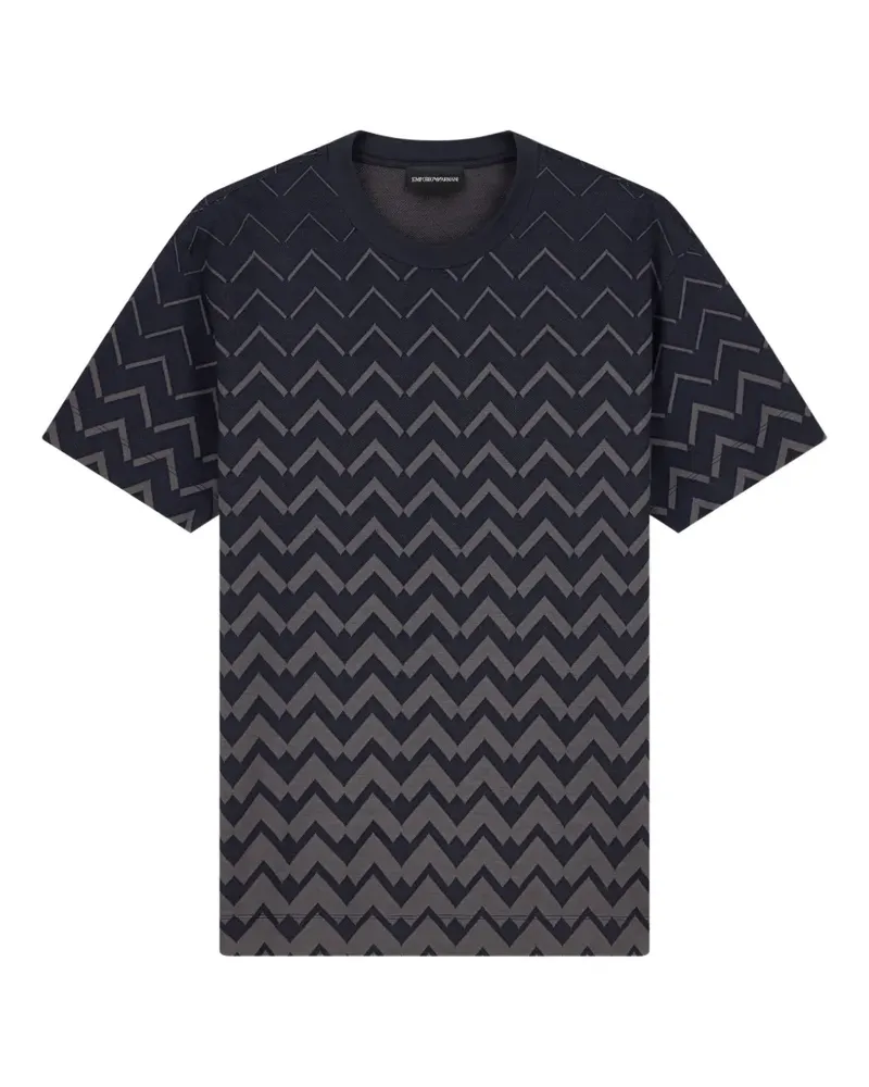Emporio Armani T-Shirt mit Zickzackmuster - Blau Blau
