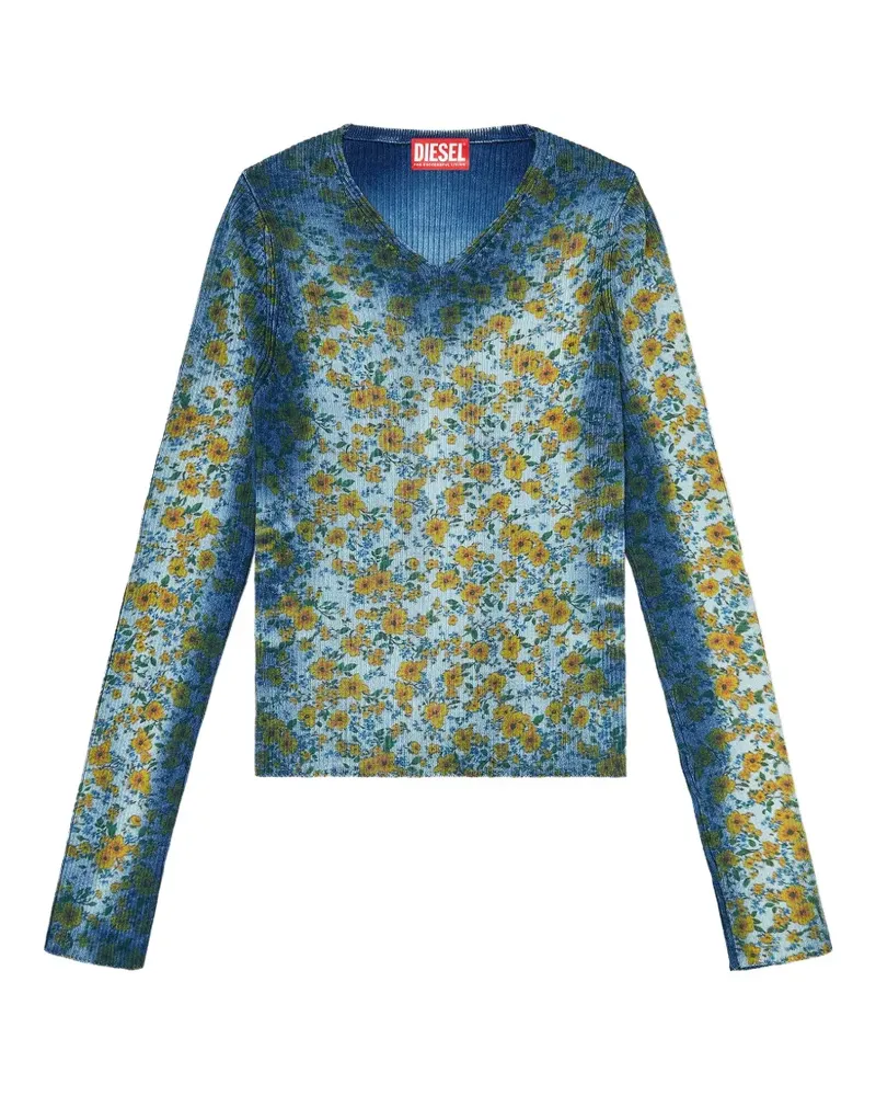 Diesel M-Ege floral-print T-shirt - Blau Blau