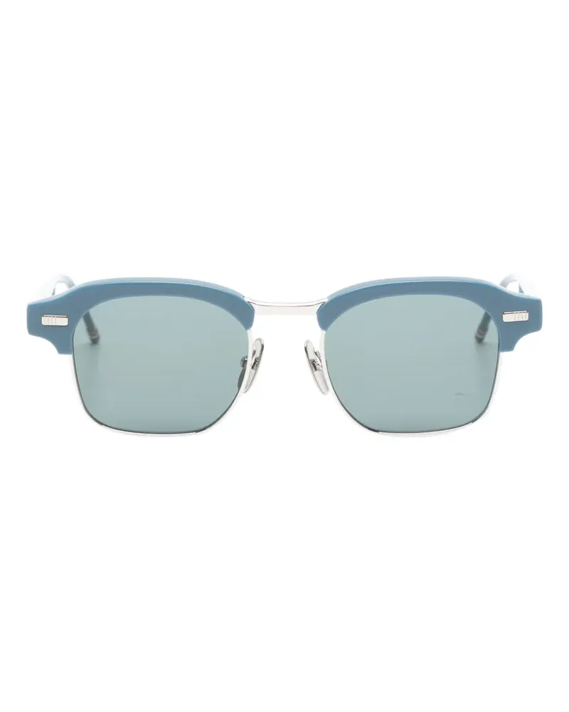 Thom Browne Sonnenbrille mit eckigem Gestell - Blau Blau