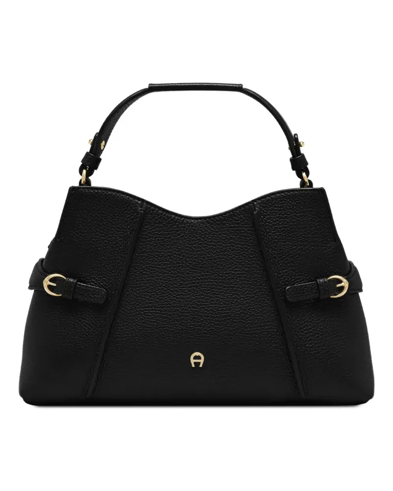 Aigner Mittelgroße Cavallo Tote Bag mit Schnalle - Schwarz Schwarz