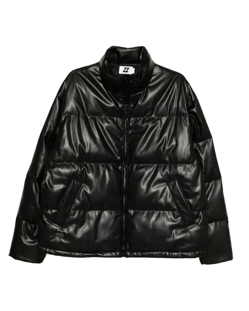 Izzue Gefütterte Jacke aus Faux-Leder - Schwarz Schwarz