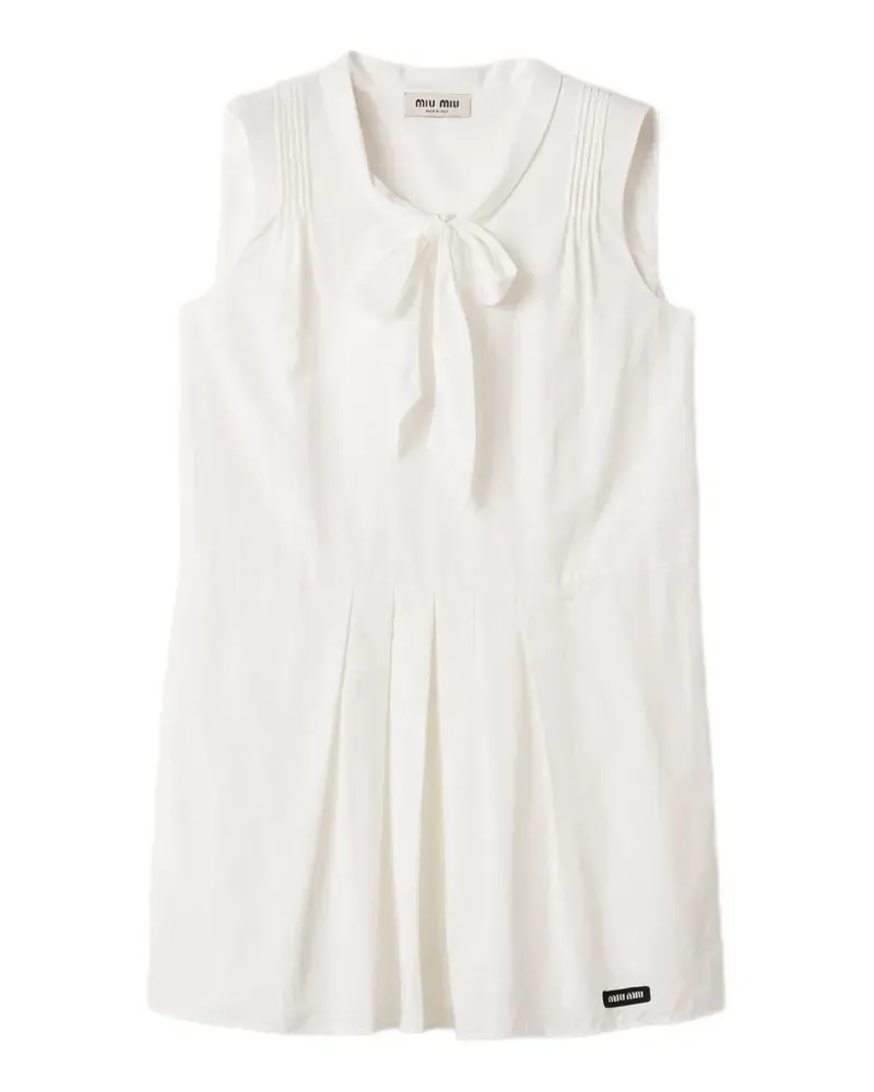 Miu Miu slubbed poplin dress - Weiß Weiß