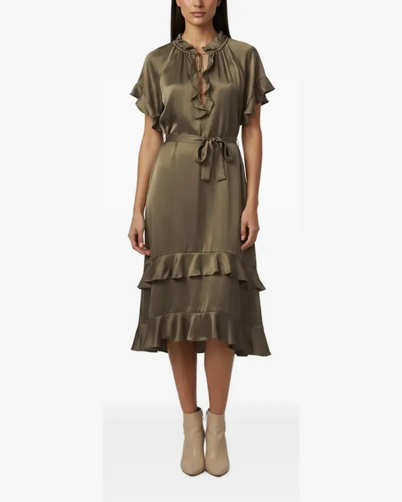 Zimmermann Gesmoktes Kleid mit weiten Ärmeln - Grün Grün