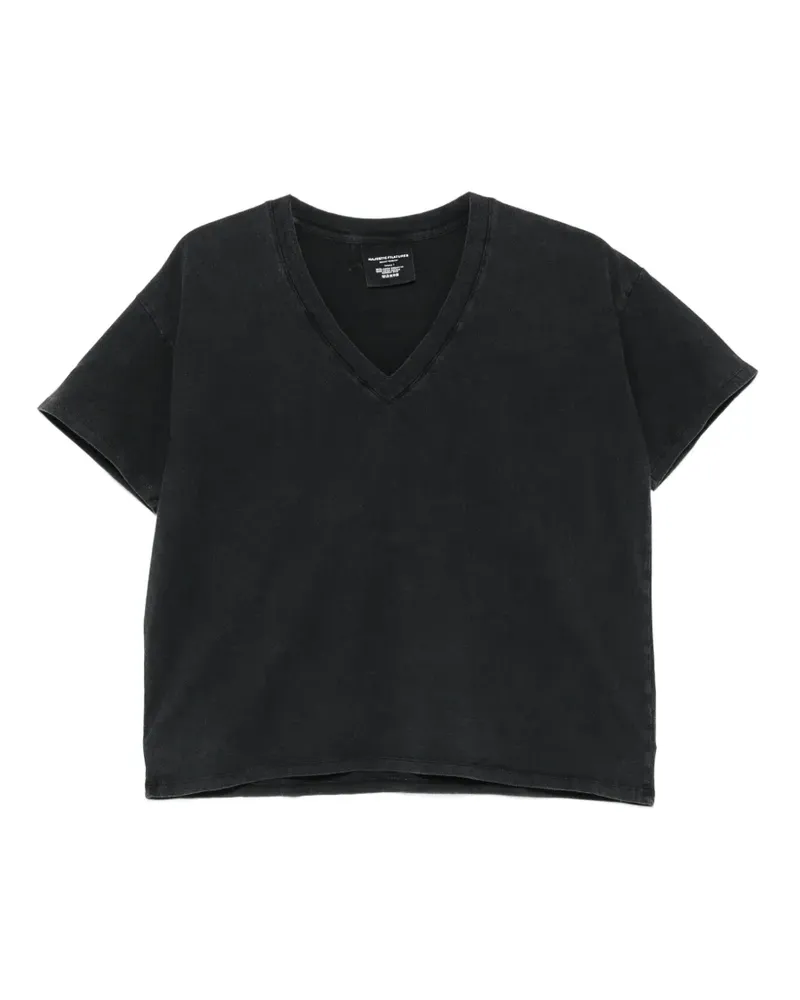 Majestic V-neck short-sleeve T-shirt - Schwarz Schwarz
