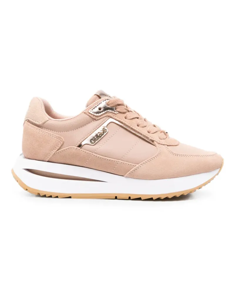 Guess panelled leather sneakers - Nude Nude
