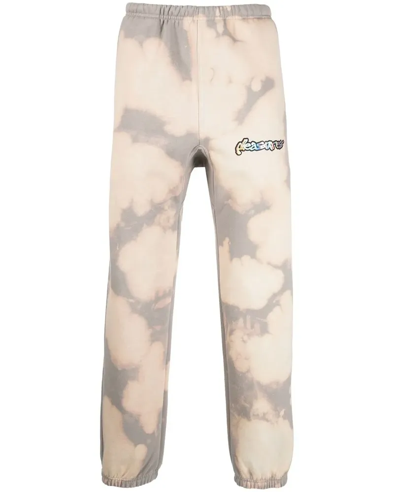 PLEASURES Jogginghose mit Batikmuster - Grau Grau