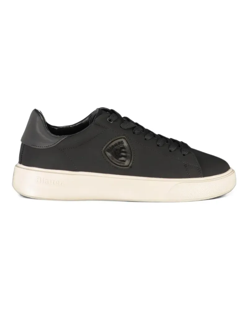 Blauer Sneakers mit Logo-Patch - Schwarz Schwarz