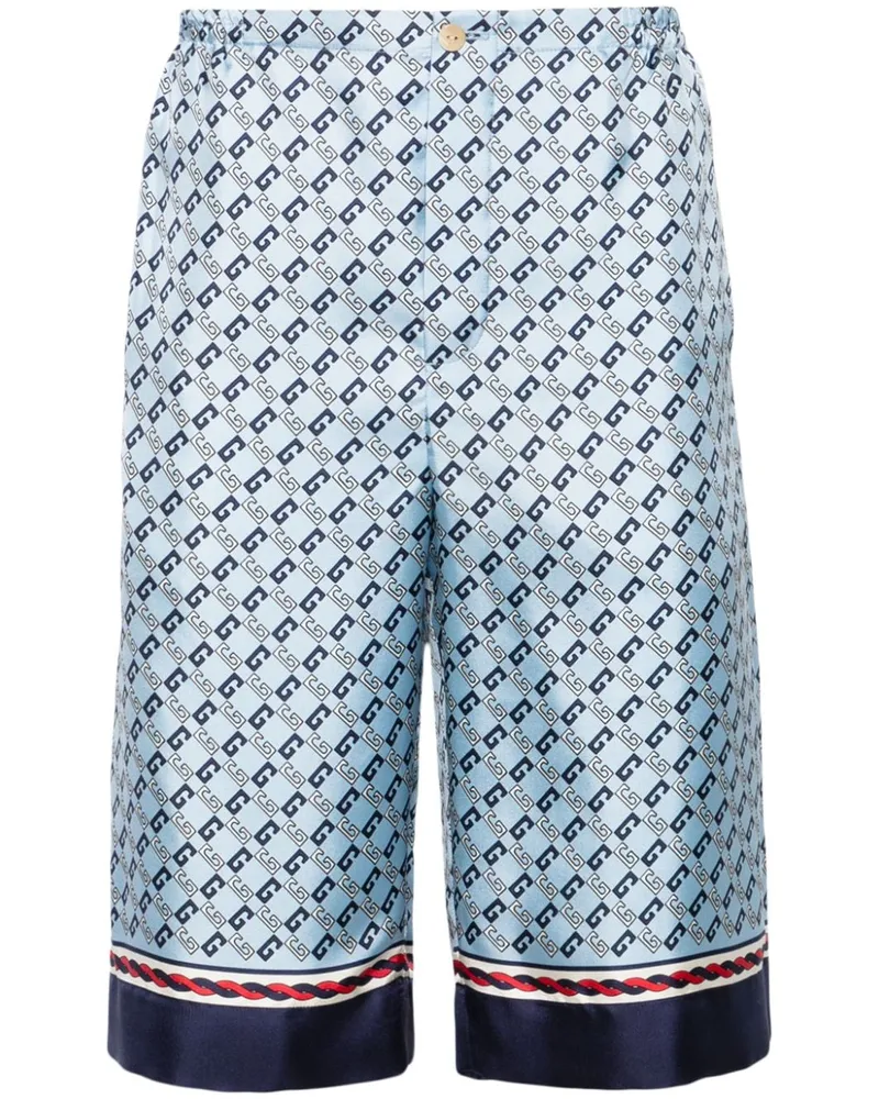 Gucci Seidenshorts mit GG-Print - Blau Blau