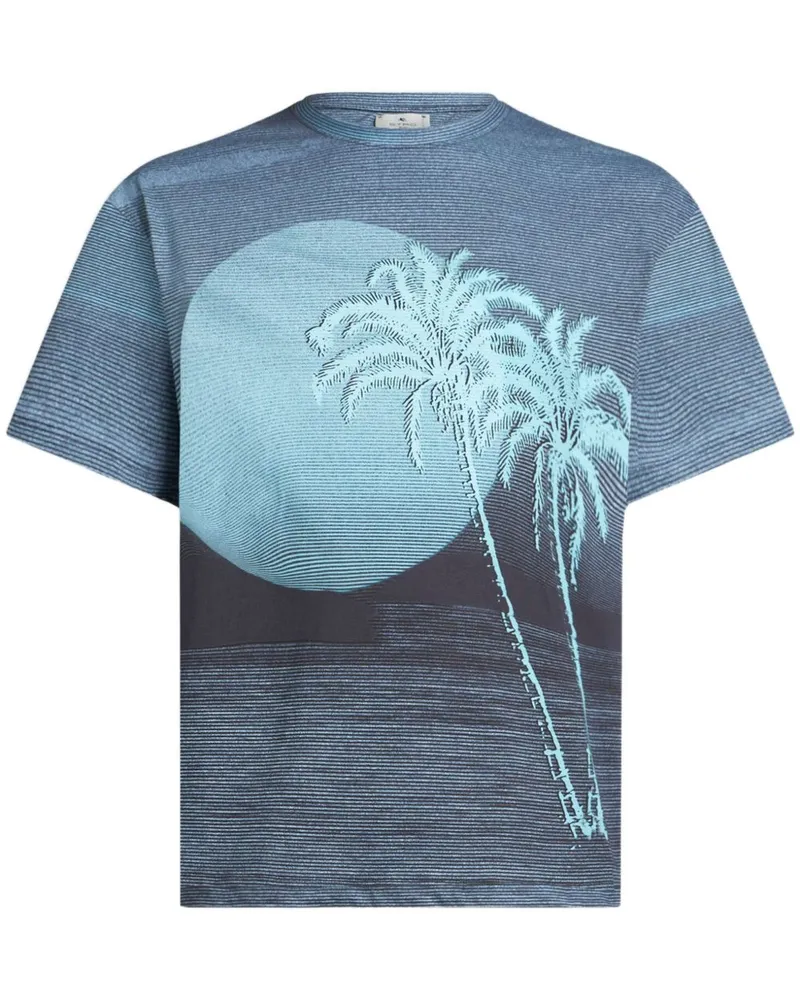 Etro T-Shirt mit Print - Blau Blau