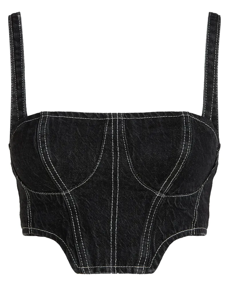 Karl Lagerfeld Cropped-Top - Schwarz Schwarz