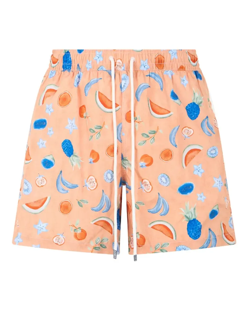 Fedeli fruit-print drawstring swim shorts - Orange Orange