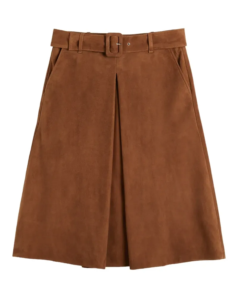 Slowear belted box-pleat midi skirt - Braun Braun
