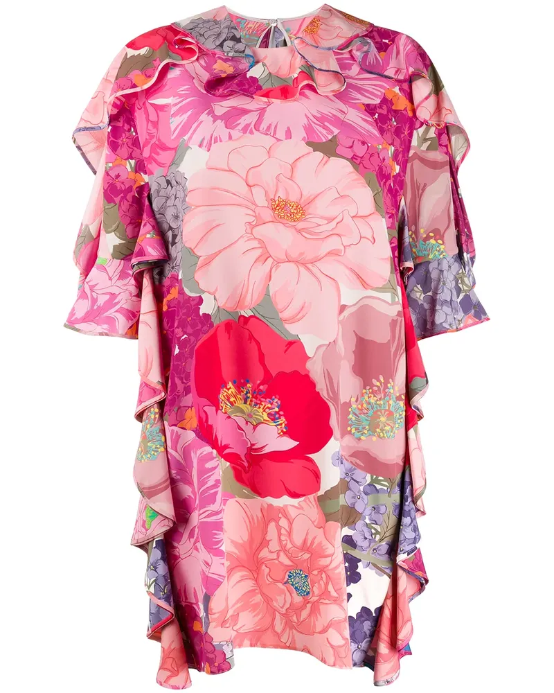 Valentino Garavani Kleid mit Blumen-Print - Rosa Rosa