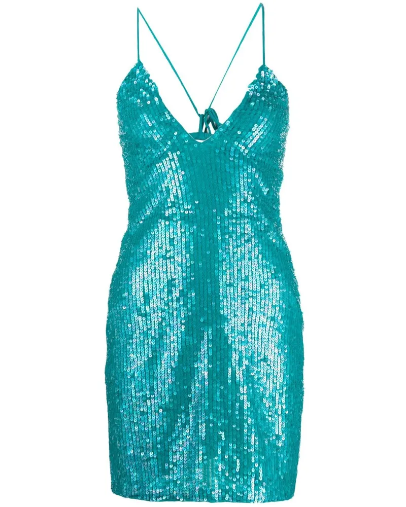 P.A.R.O.S.H. Gleam Minikleid mit Pailletten - Blau Blau