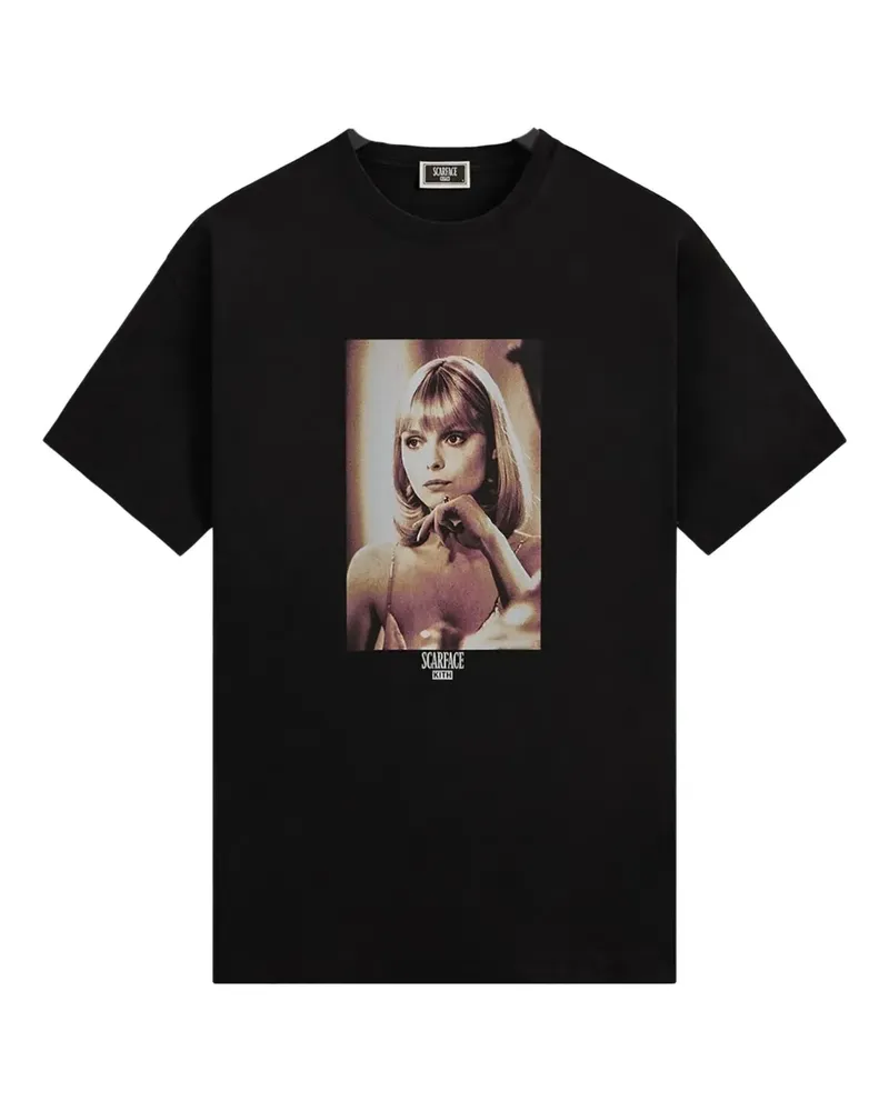 KITH x Scarface Elvira T-Shirt mit Porträt - Schwarz Schwarz