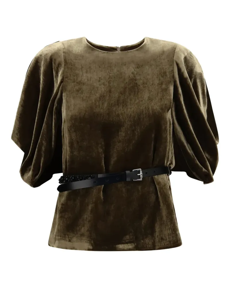 P.A.R.O.S.H. P.A.R.O H. Bluse mit Gürtel aus Samt - Grün Grün