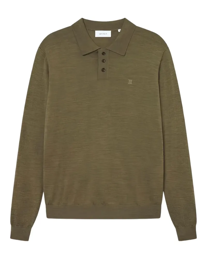 LES DEUX Greyson Pullover mit Poloshirtkragen - Grün Grün