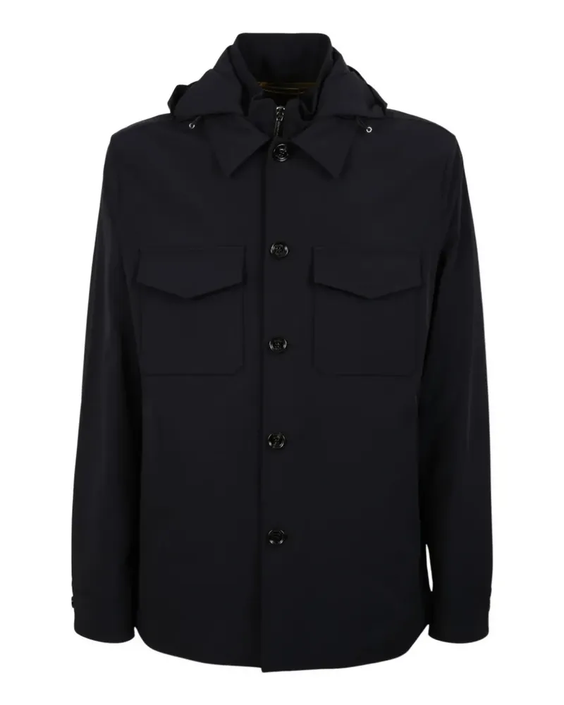 MOORER Kapuzenjacke mit Knöpfen - Blau Blau