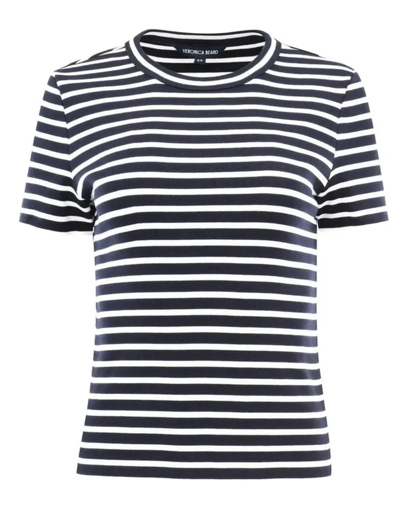 Veronica Beard Gestreiftes Pruitt T-Shirt mit rundem Ausschnitt - Blau Blau