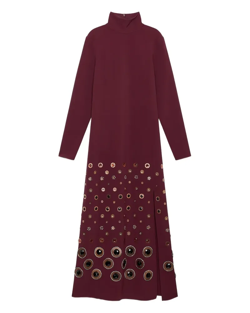 Maliparmi Verziertes Midikleid mit Stehkragen - Rot Rot