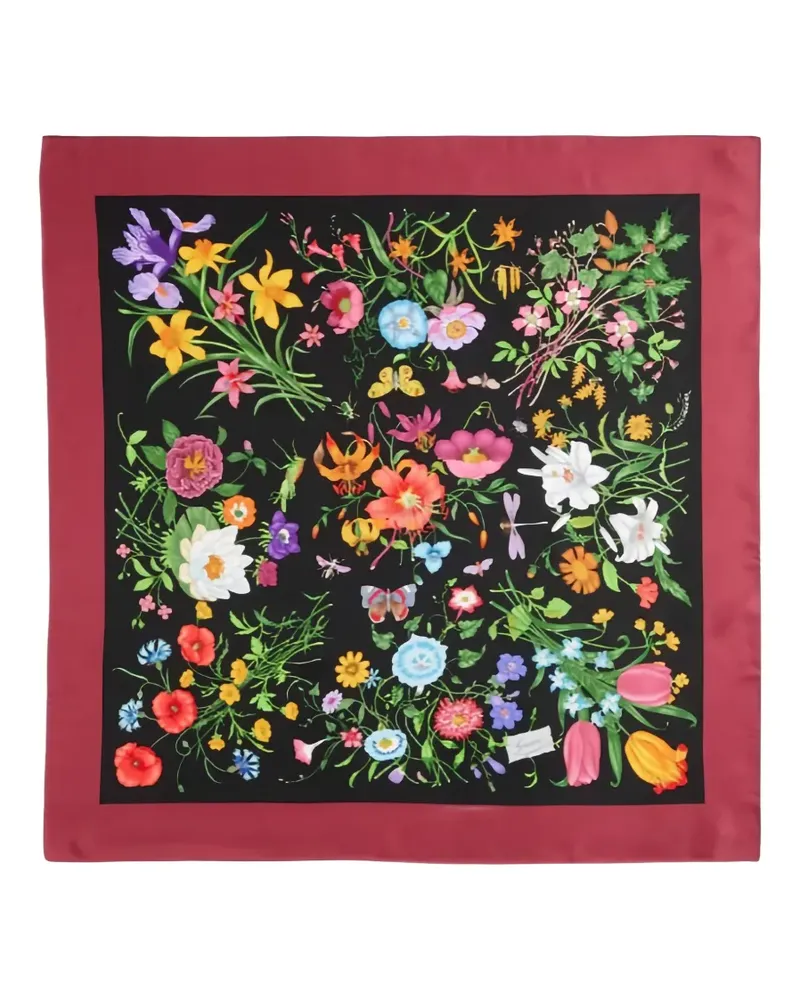 Gucci silk print scarf - Schwarz Schwarz