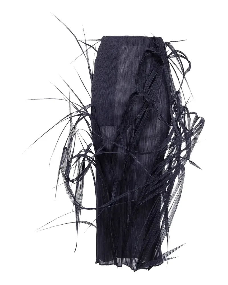 Issey Miyake Urban Jungle pleated fringed skirt - Schwarz Schwarz