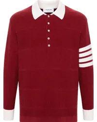 Thom Browne 4-Bar Poloshirt aus Schurwolle Rot