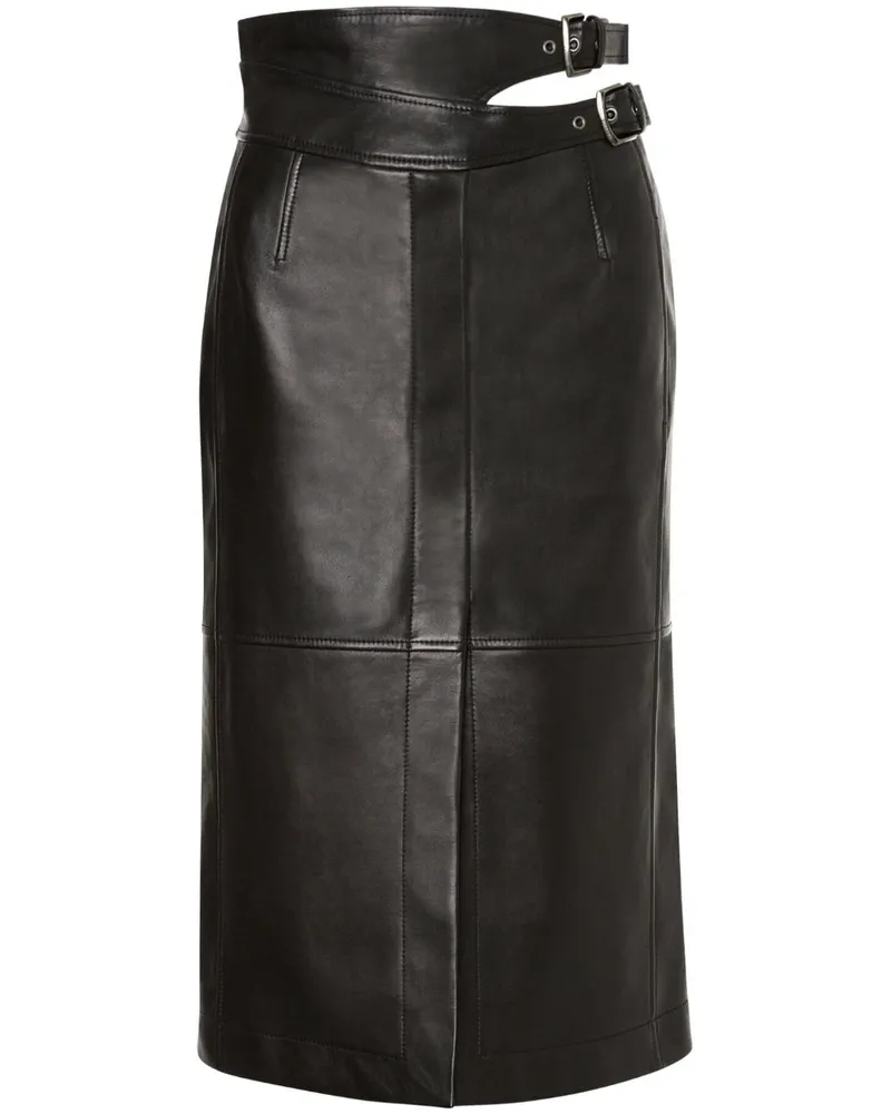 Alberta Ferretti Bleistiftrock aus Leder - Schwarz Schwarz