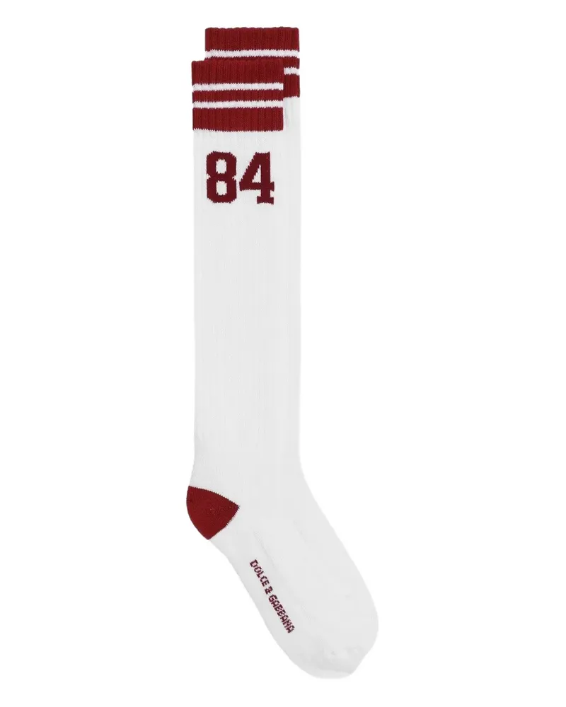 Dolce & Gabbana striped number socks - Weiß Weiß