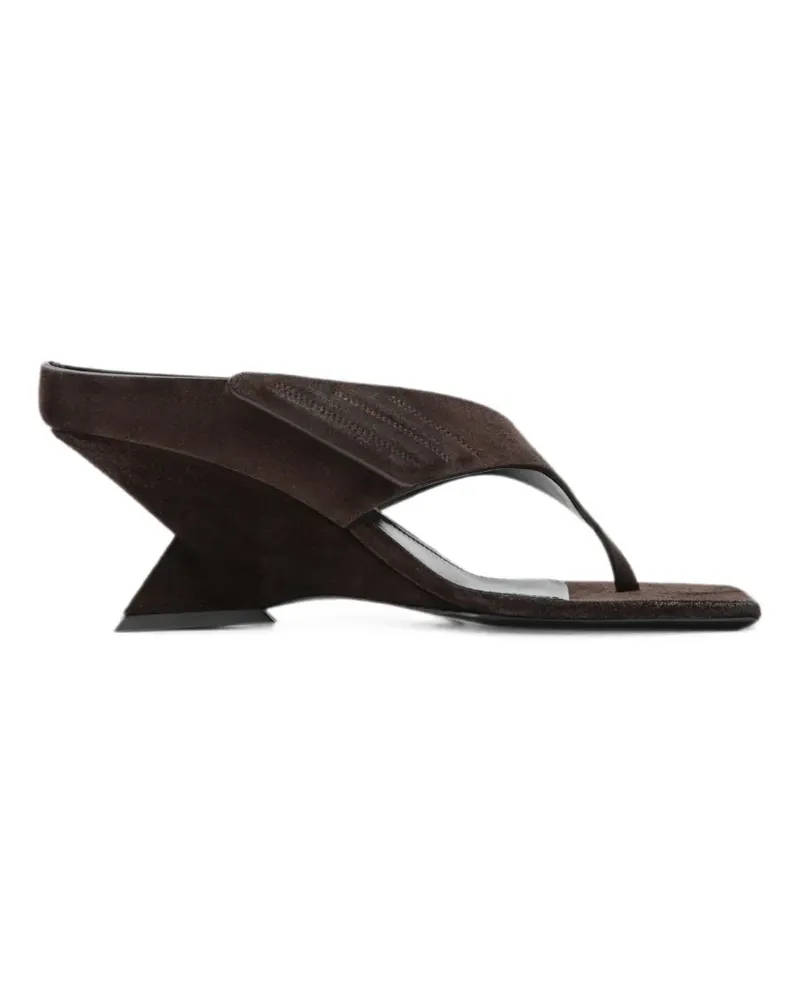 ATTICO Cheope Wedge-Sandalen aus Wildleder - Braun Braun