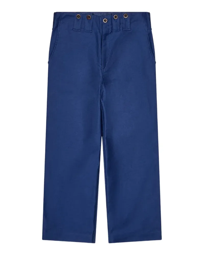 Junya Watanabe Gerade Hose mit Knopfdetail - Blau Blau