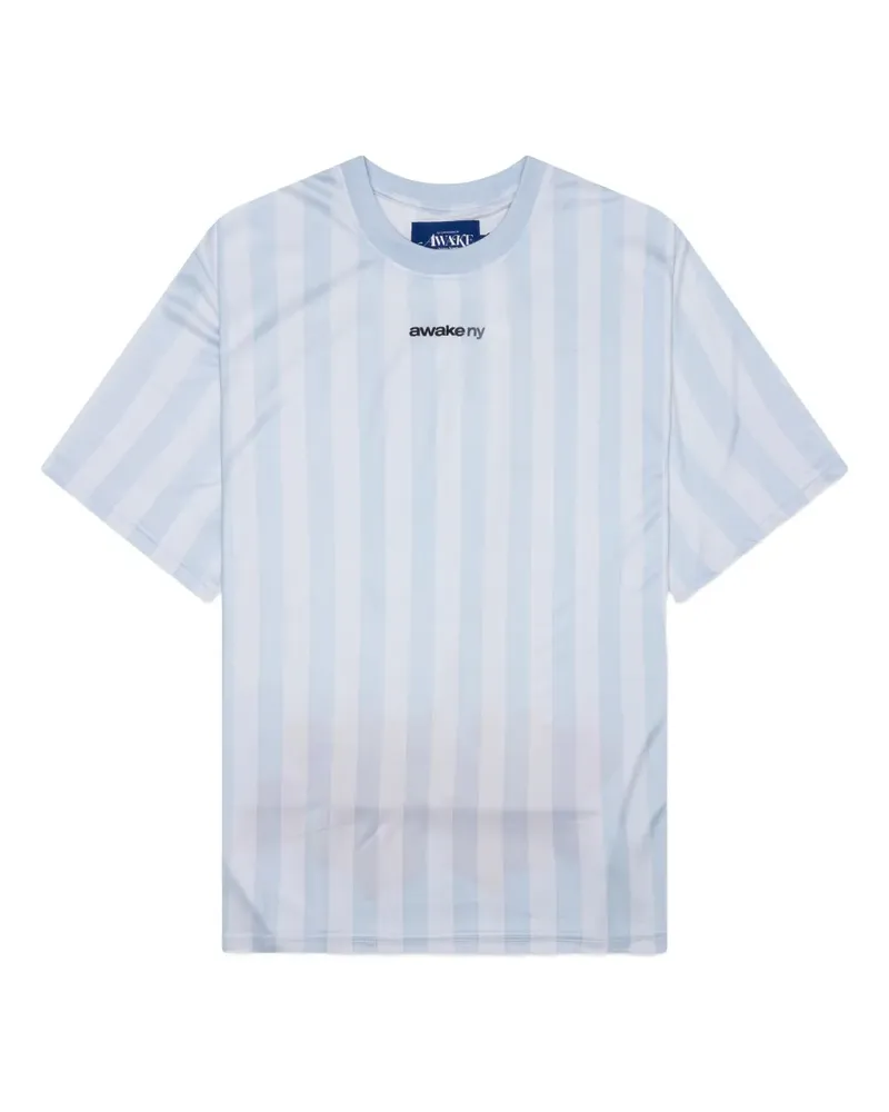 AWAKE NY Gestreiftes T-Shirt - Blau Blau